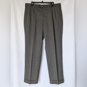 EUC Brooks Brothers 1818 Madison Grey 100% Wool Pleated/Cuffed Dress Pants 38x30